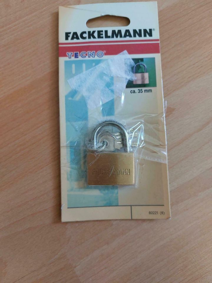 Vorhängeschloss 35 mm mit 3 Schlüssel " FACKELMANN  TECNO in Rosenberg