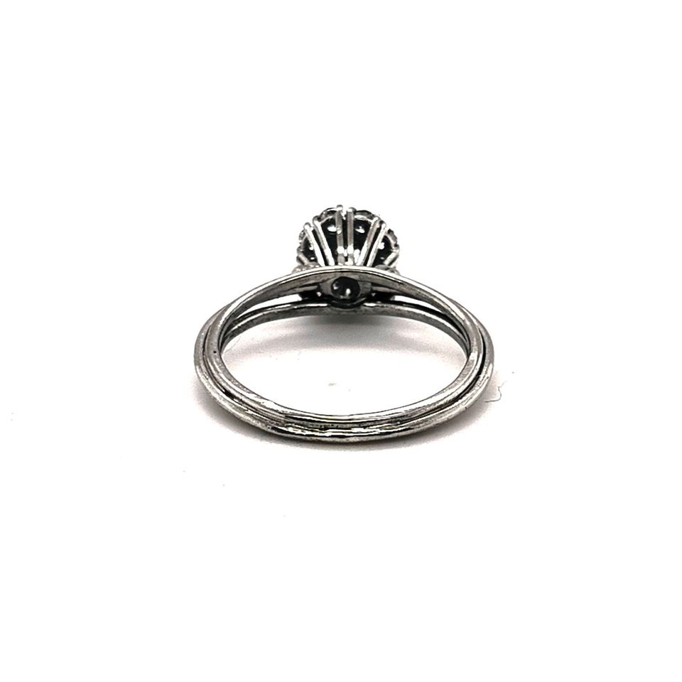 900 Platin Art Deco Jugenstil floral Ring 0,46 Diamant RG 52 53 in Igel