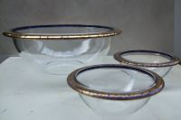 Glasschalen-Set / 3-tlg. Rand gold-blau gemasert – neu Nordrhein-Westfalen - Herford Vorschau
