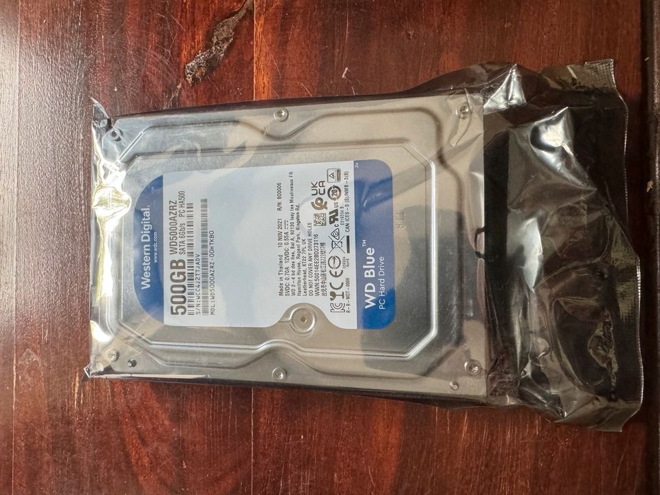 WD Blue Laufwerk 500 GB, 3,5 Zoll (interne Speicher) für PC NEU! in Dorfen