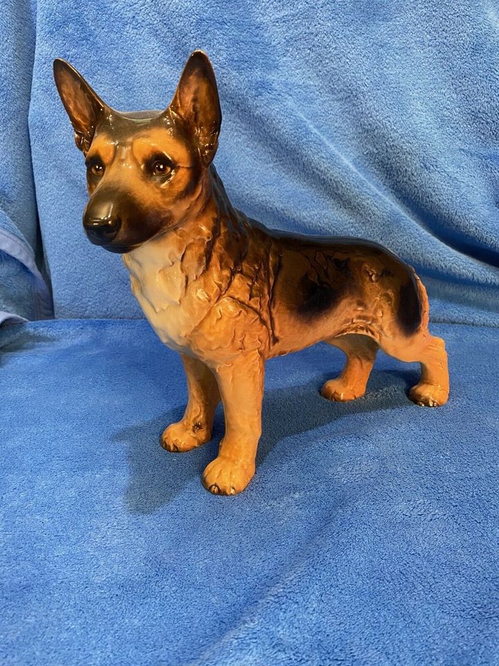 Vintage Porzellan Deutscher Schäferhund Statue Cor in Berlin