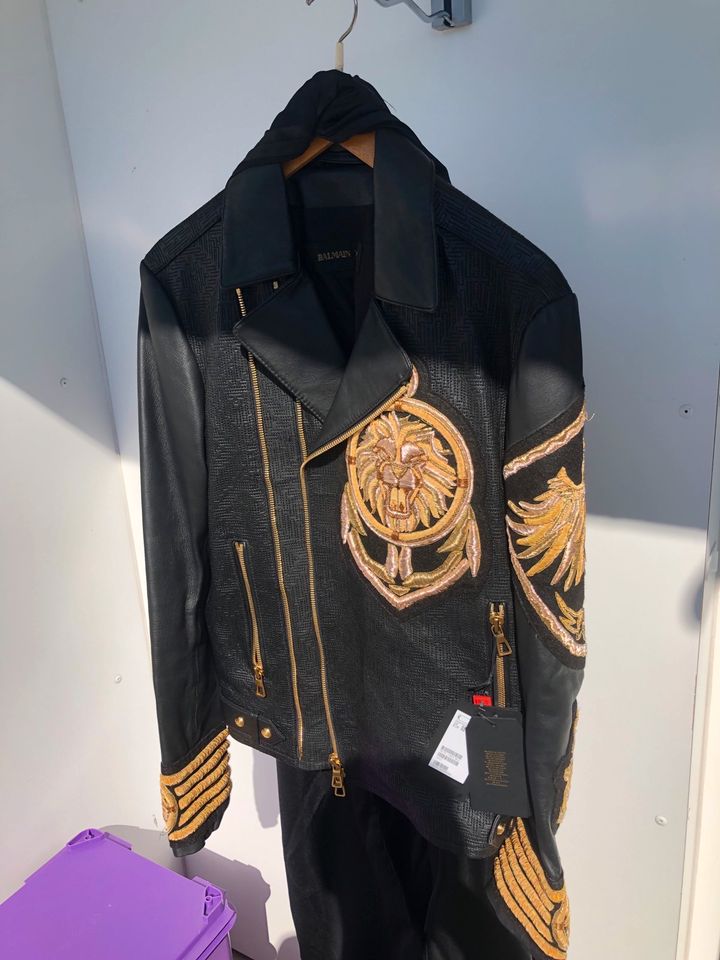 Balmain lederjacke hotsell h&m