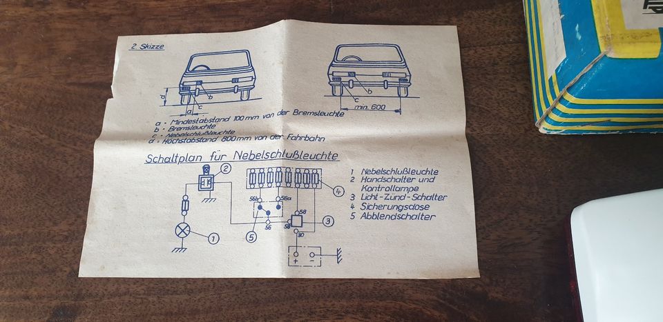 FER Rückleuchte Lampe Nebelschlusslicht Nebelrücklicht Weiß DDR in Zuchau