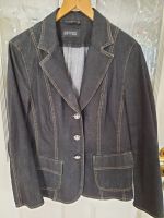 Jeansjacke Blazer Gr. 42 Gerry Weber anthrazit mit Glitzerknöpfen Baden-Württemberg - Albstadt Vorschau