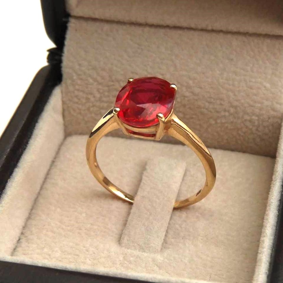 NEU 14K Echtschmuck Natürlicher Burma Rubin Damen Ring Gold 585 in Potsdam