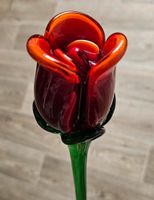 Blume Glasblume Tulpe rot mit Blatt Deko Berlin - Tempelhof Vorschau