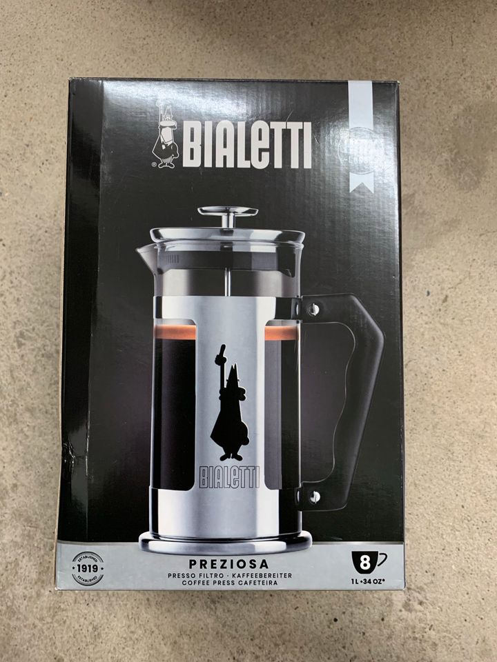 Bialetti Preziosa Kaffeebereiter 1L Silber neu in Brachttal