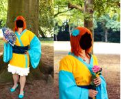 Cosplay Yukata Fasching Party Kimono gelb blau Anime 38 40 M Bremen-Mitte - Bremen Altstadt Vorschau