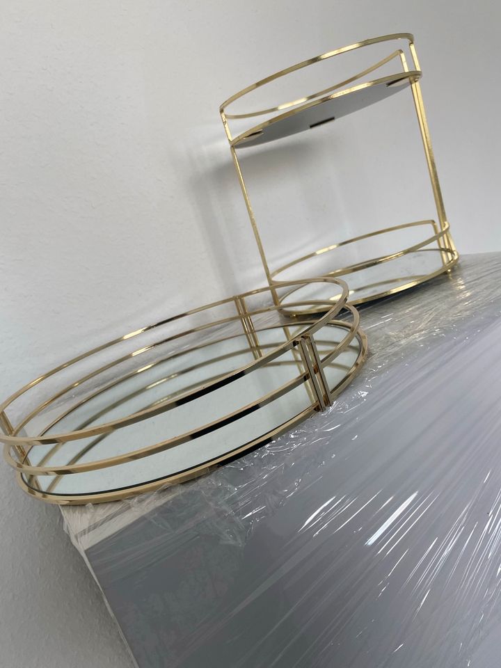 Spiegel Tablett Etagere Regal Gold in Darmstadt