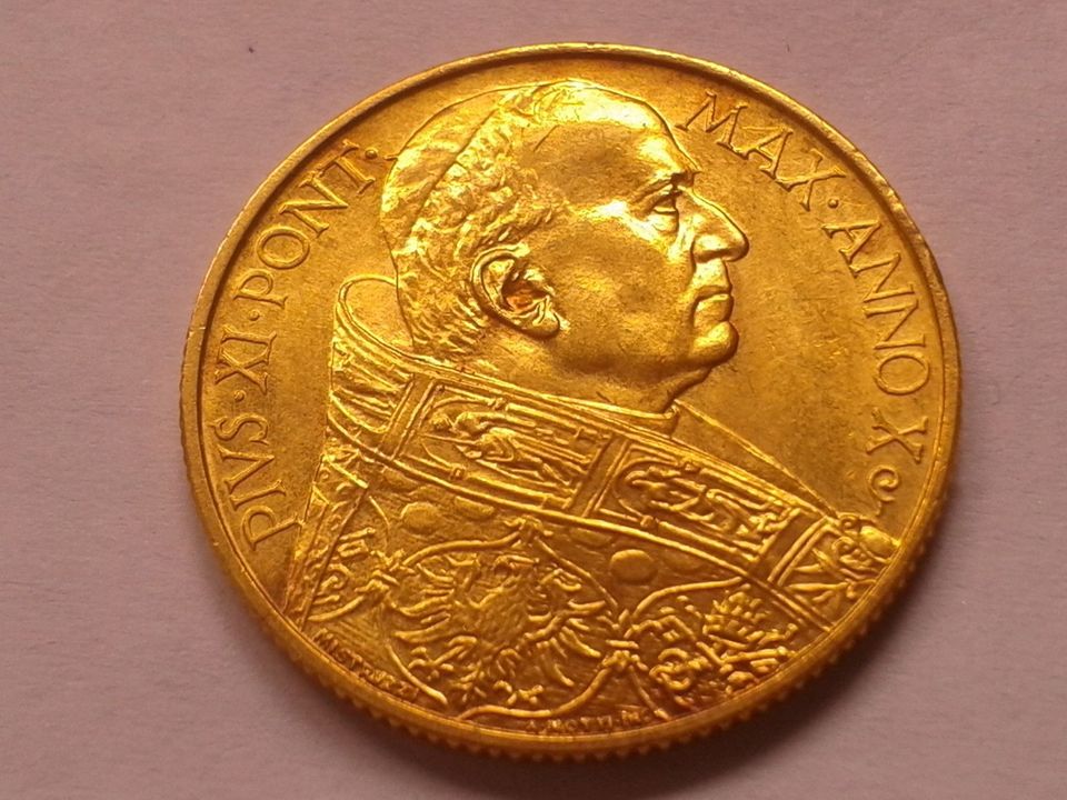 100 Lire Gold Vatikan 1931 1932 1944 1949 Papst Pius XI +Pius XII in München