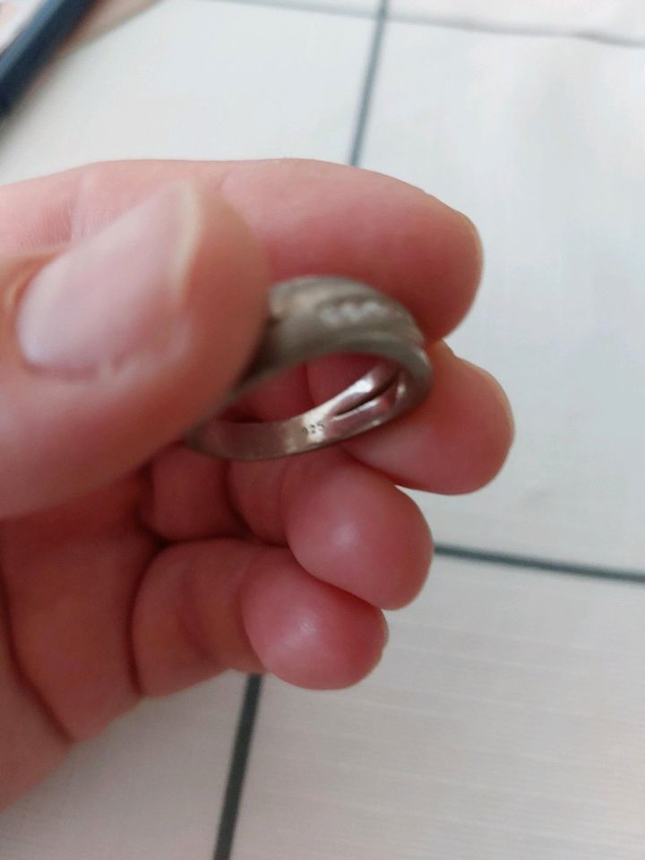 Fossil Ring 925 Silber mit 5 Steinen u Silberring mit 3 Steinen in Itzehoe