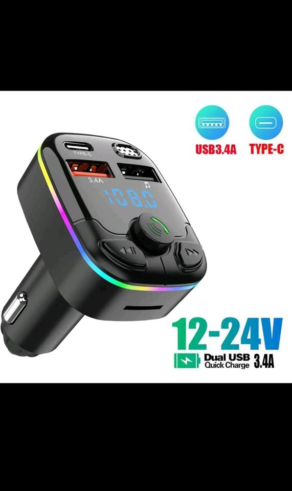 NEU Auto Bluetooth Adapter, FM Transmitter mit Quick Charge in Hanau