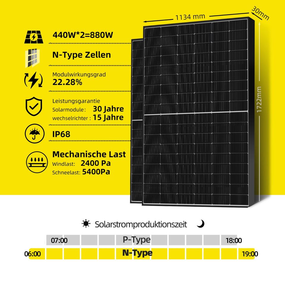 ⚡Komplettset Balkonkraftwerk 880W⚡ für nur 279€ kaufen! in Reutlingen