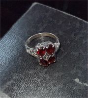 Seltener Vintage Granat Silber 925 Ring Niedersachsen - Grasleben Vorschau