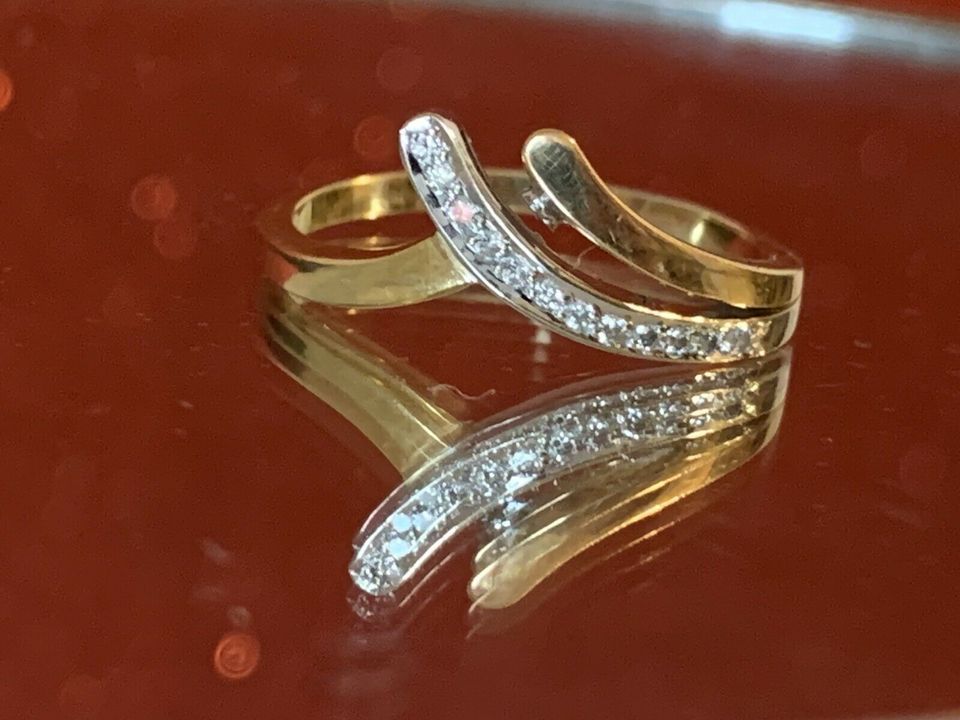 Trinity Goldring 585 mit Diamanten 14K Verlobungsring Traurige 18 in Berlin