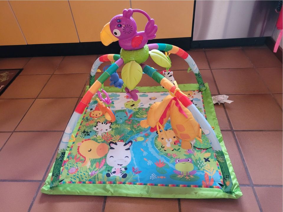 Spielbogen Erlebnisdecke Fisher Price Rainforest, wie neu in Müden