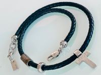 Joop Halsband 925 Silber mit geflochtenem schwarzen Lederband Hessen - Bad Homburg Vorschau