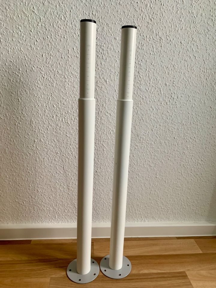 2x Tischbein OLOV verstellbar 60 - 90cm, weiß in Halle