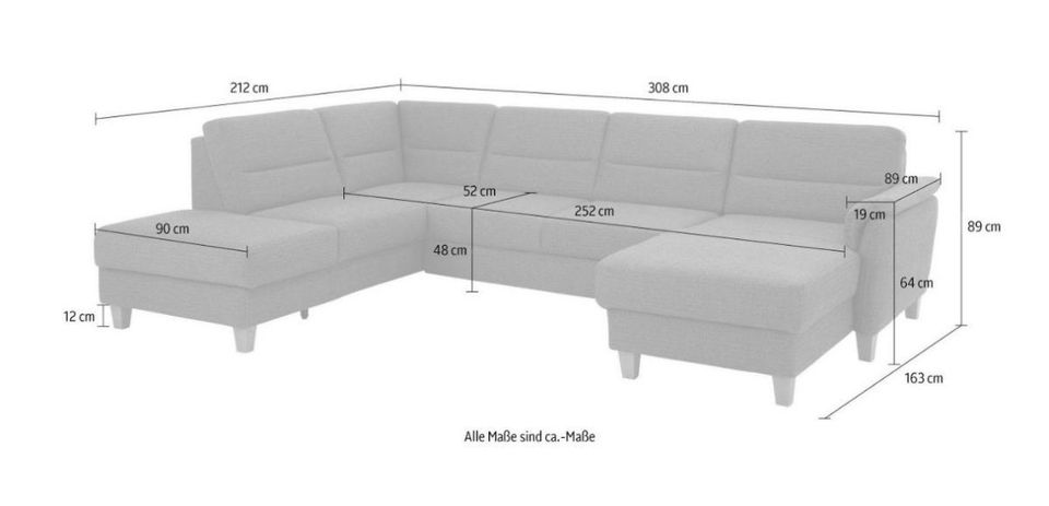 Wohnlandschaft Palmera Federkern U-Form Neu Grau★SOFORT★55%Rabatt in Hamburg