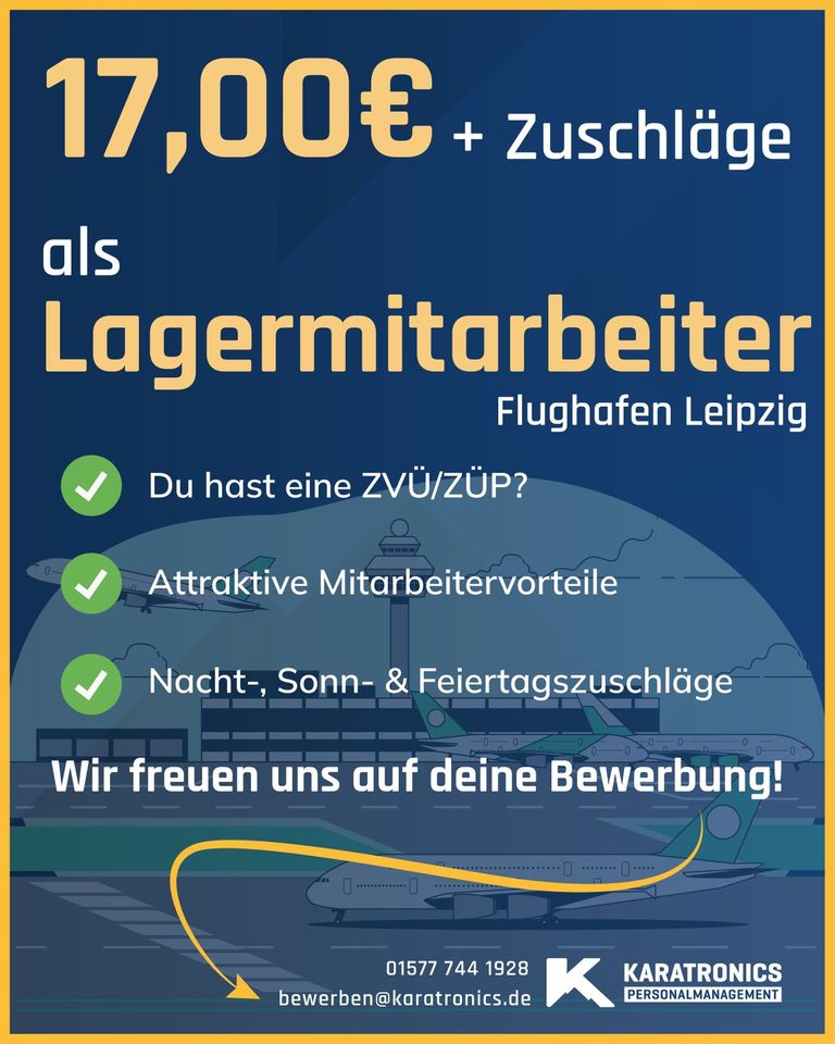 Flughafenmitarbeiter (m/w/d) am Flughafen Leipzig in Schkeuditz