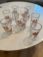 Set italienischer Glaskrug & 6 Gläser rosa Blume Geschirr vintage Brandenburg - Kolkwitz Vorschau