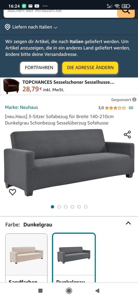 Neuhaus sofabezug 3 Sitzer in Hahnstätten