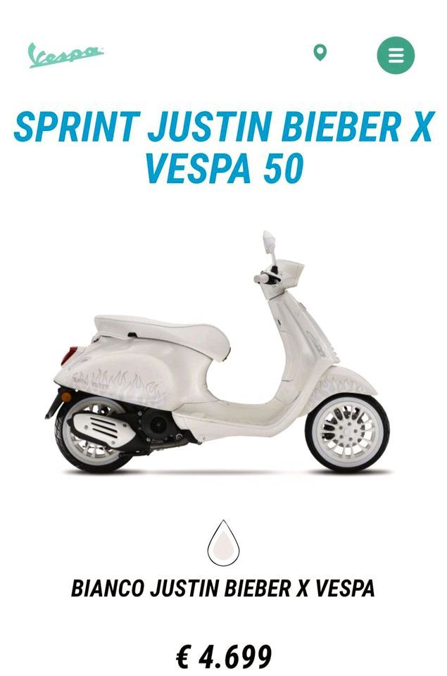-700 € unter UPE: Piaggio Vespa Sprint 50 Justin Bieber X Edition in Bergheim