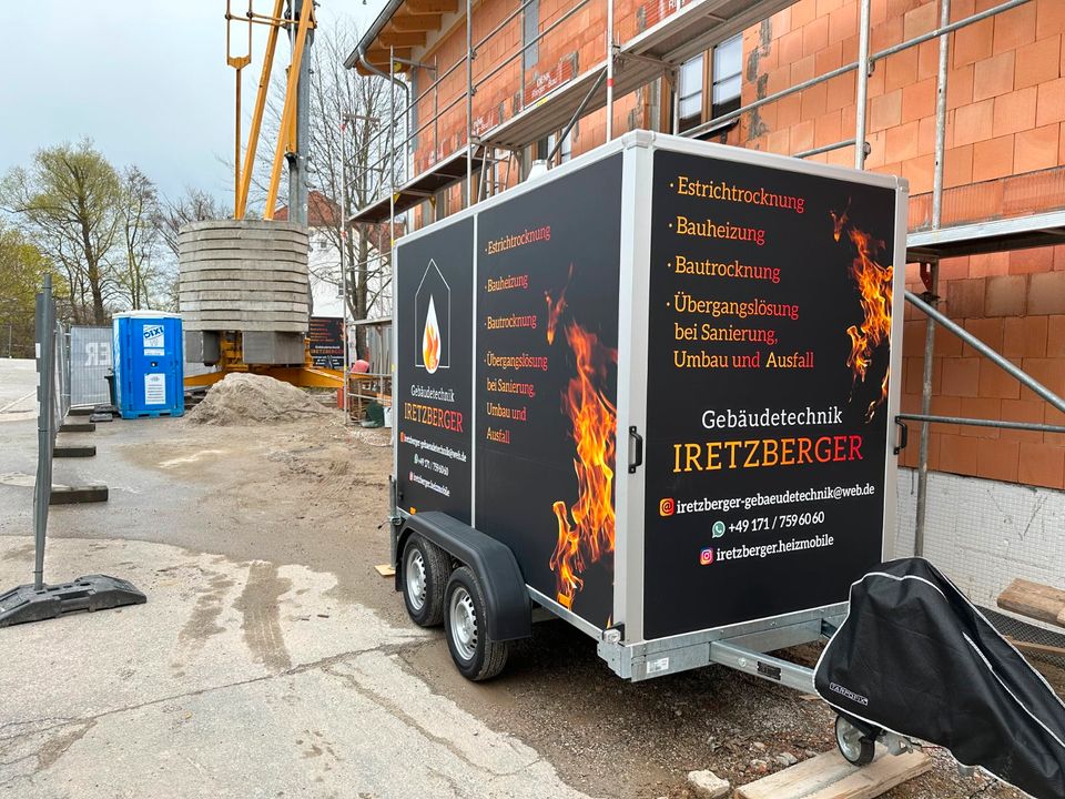 Heizmobil Notheizung Estrich aufheizen Baustelle Heizung defekt in Raffelsdorf