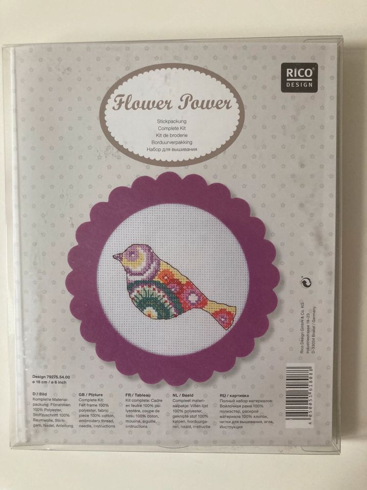 Stickpackung Rico Design Flower Power Patchwork Vogel in Hamburg