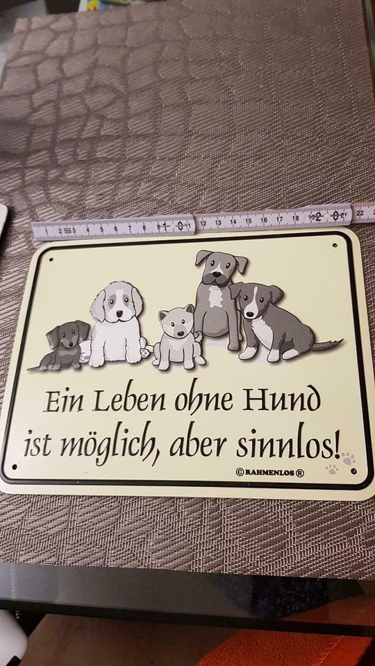 Blech Schild Leben ohne Hund ist sinnlos inklusive Versand in Nürnberg (Mittelfr)