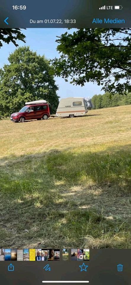 Fiat Doblo - Camping Gespann - DDR Wohnwagen - Dachzelt in Hoyerswerda