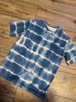 Cooles T-Shirt drop shoulder Batik tiedye Muster in blau weiß Bayern - Frensdorf Vorschau