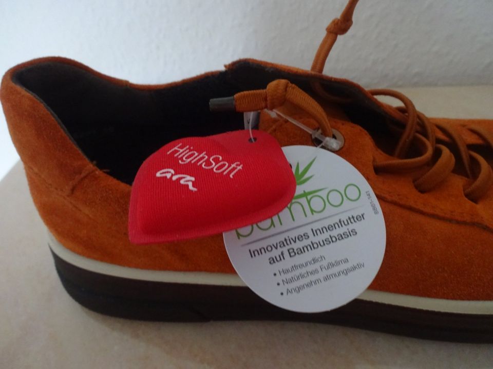 ara Bamboo High Soft Leder Sneaker Halb Schuhe orange 6 - 39 in Pforzheim