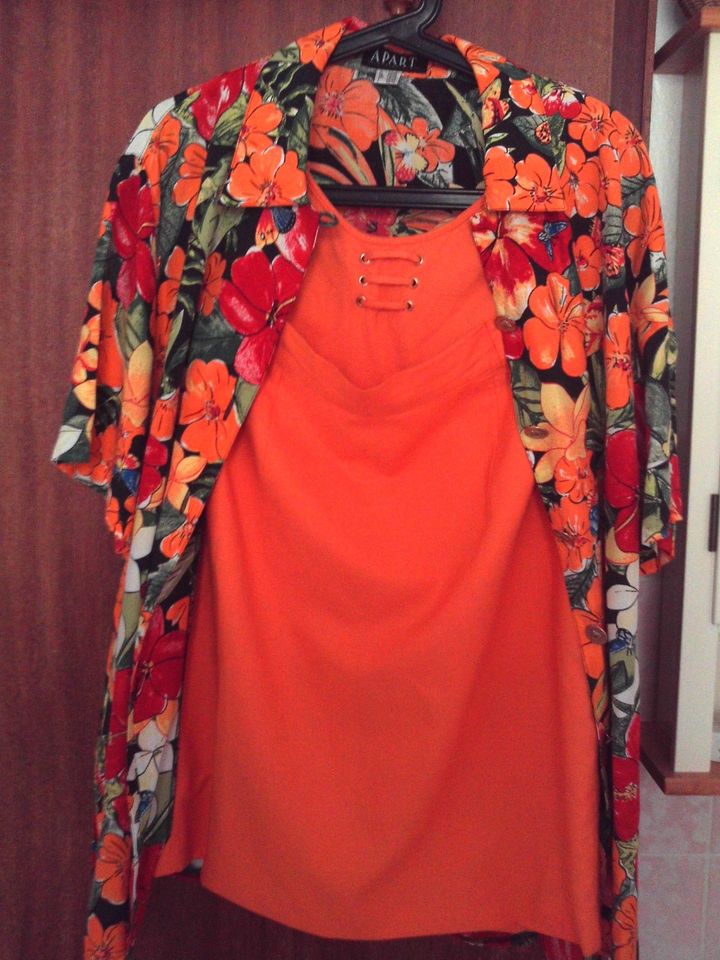 Damen Rock + Bluse 2-Teiler tolles leuchtendes orange Gr. 40 in Schriesheim