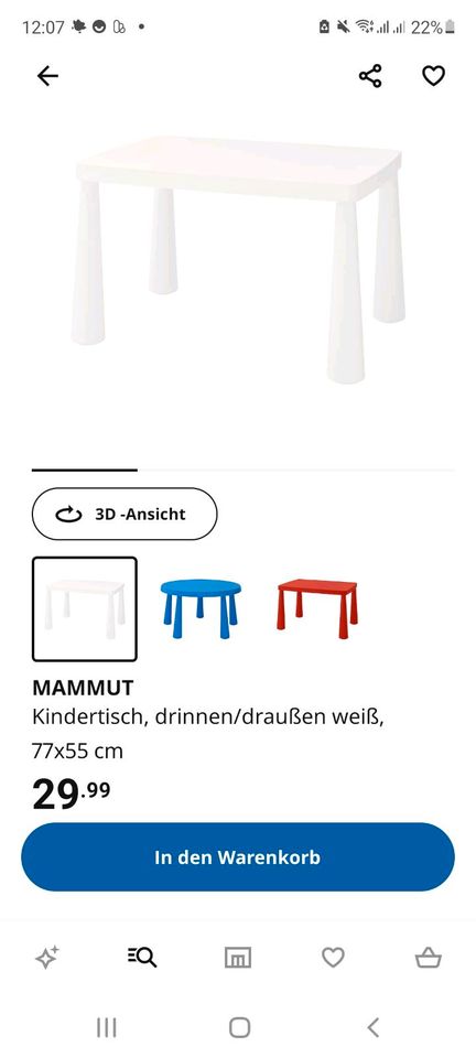Kindertisch und Stuhl Mammut Ikea in Duisburg
