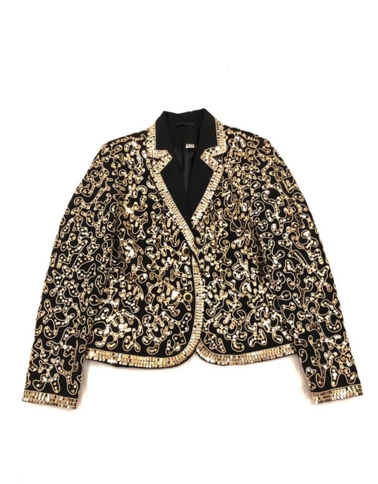 Blazer Bestickt Pailletten Gold Vintage in Ottobrunn