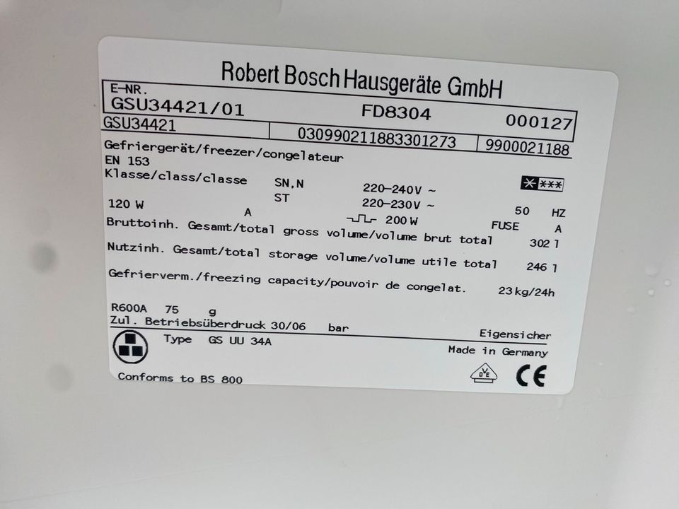 Bosch Economic Gefrierschrank 302l Tiefkühlschrank in Regnitzlosau