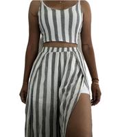 Zwei Teiler Hailys Gr. M Sommer Hose Crop Top weiß grau gestreift Bayern - Stegaurach Vorschau