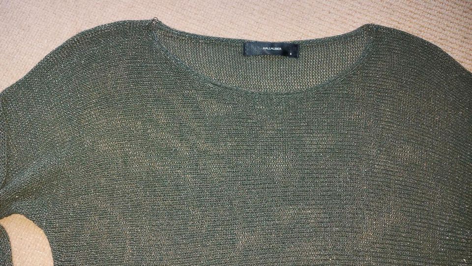 HALLHUBER edler Pullover Feinstrick Sommerpullover wie neu khaki in Neuffen