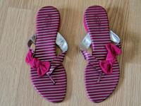 Sandalette Zehentrenner Sandale rot silber Bayern - Allershausen Vorschau