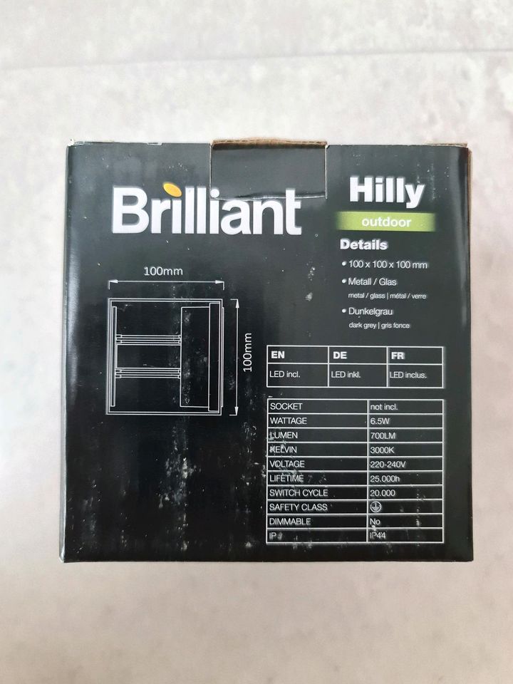 3x Brilliant Hilly Outdoor/Indoor Wandlampe Cube in Darmstadt