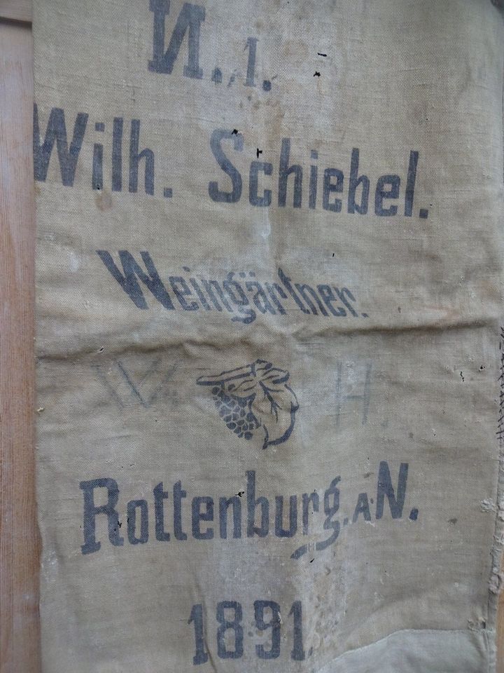 Alter Sack 1891 Leinensack beschriftet Mehlsack Bauernleinen in Rangendingen