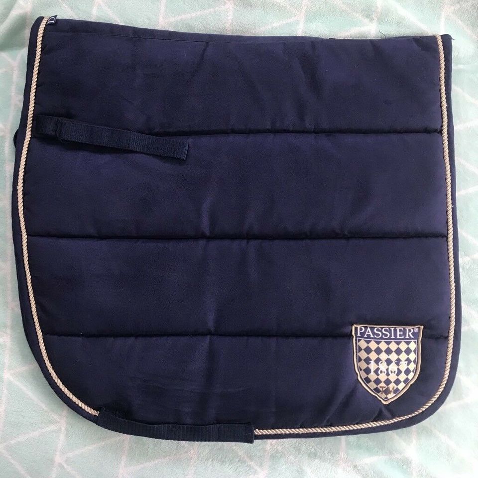 Passier Schabracke Pad Wappen Dressur DL edel Blau Rauleder in Lichtenfels