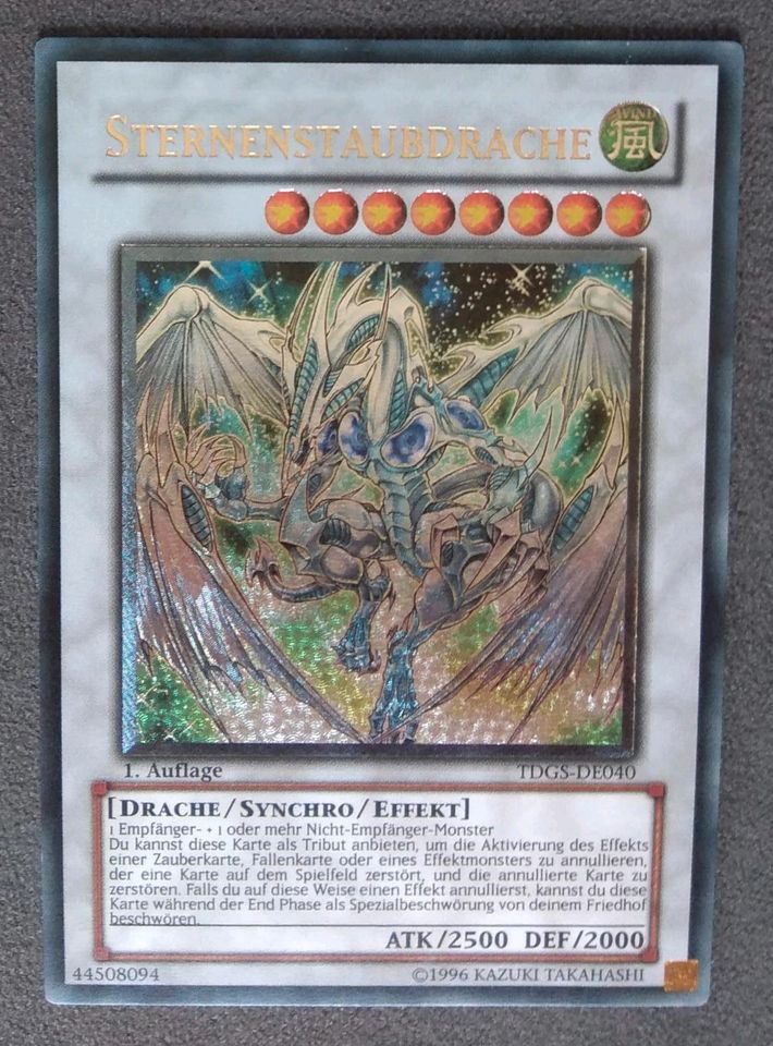 Yugioh Karte Sternenstaubdrache Ultimate Rare 1. Auflage in Untersiemau