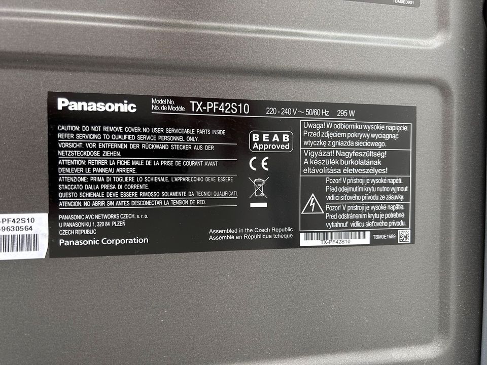 Panasonic Viera Plasma TV 42“  TX-PF 42510 16:9 in Bergisch Gladbach