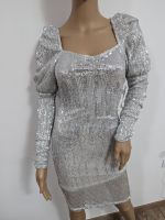 Kleid Pailletten Party Silber Glitzer 36 S Outfit Minikleid NA-KD Nordrhein-Westfalen - Solingen Vorschau