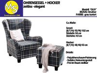 Sofa Couch Wohnlandschaft Sessel + Hocker grau kariert Nordrhein-Westfalen - Mettingen Vorschau