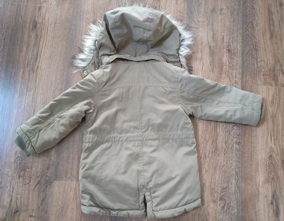 H&M Parka Jacke Übergang Kapuze Olive/Khaki Gr.92 in Horneburg