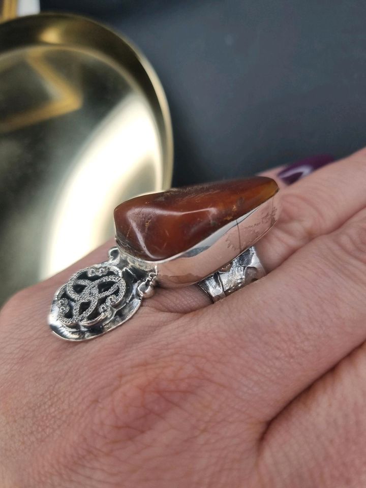 Ring Bernstein rot cherry Sterlingsilber amber Polen Geschenk in Köln