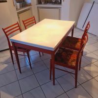 Retro Vintage Essgruppe Esstisch Tisch ausziehbar + 4 Stühle rot Bayern - Vöhringen Vorschau